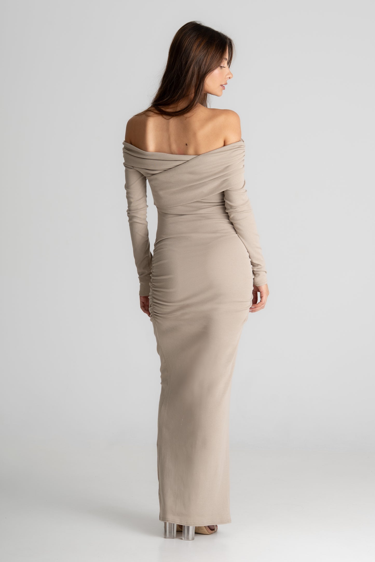Bardot Maxi Dress - Taupe