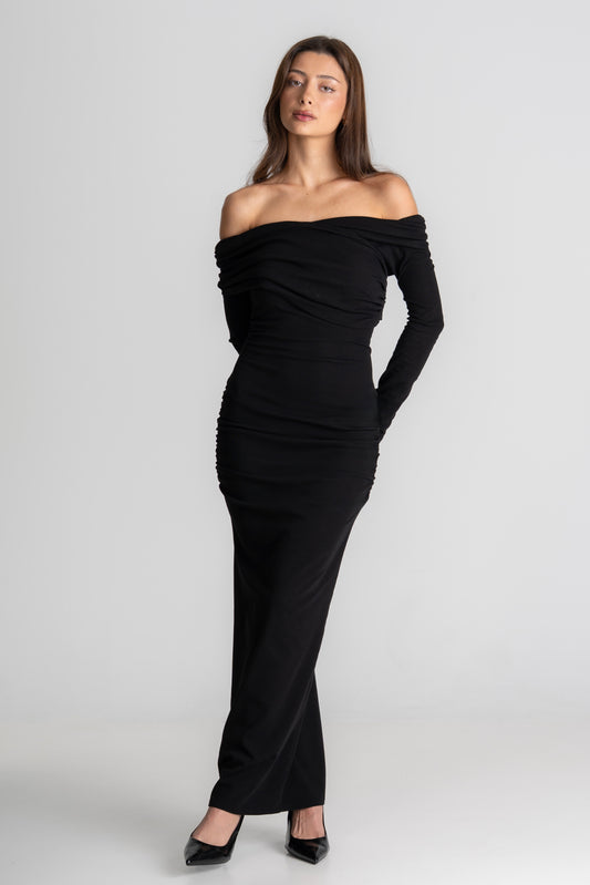 Bardot Maxi Dress - Black
