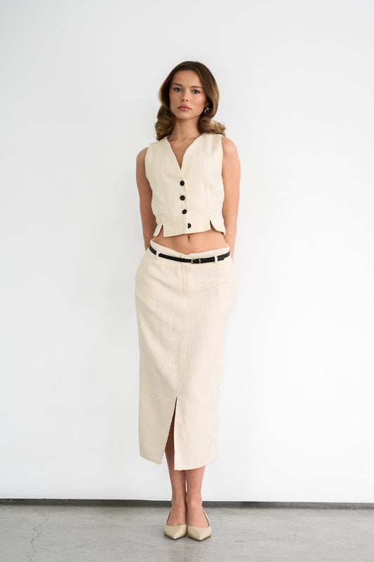 Tailored Midi Skirt and Vest