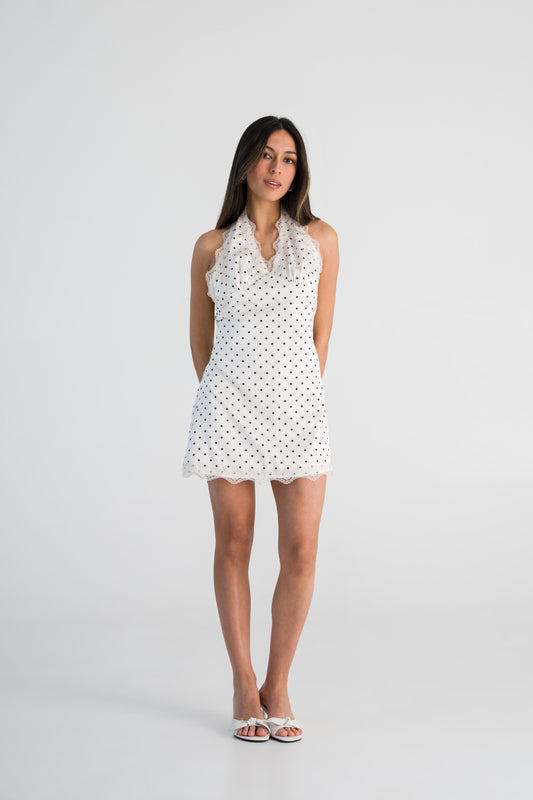 Polka Dot Lace Mini Dress